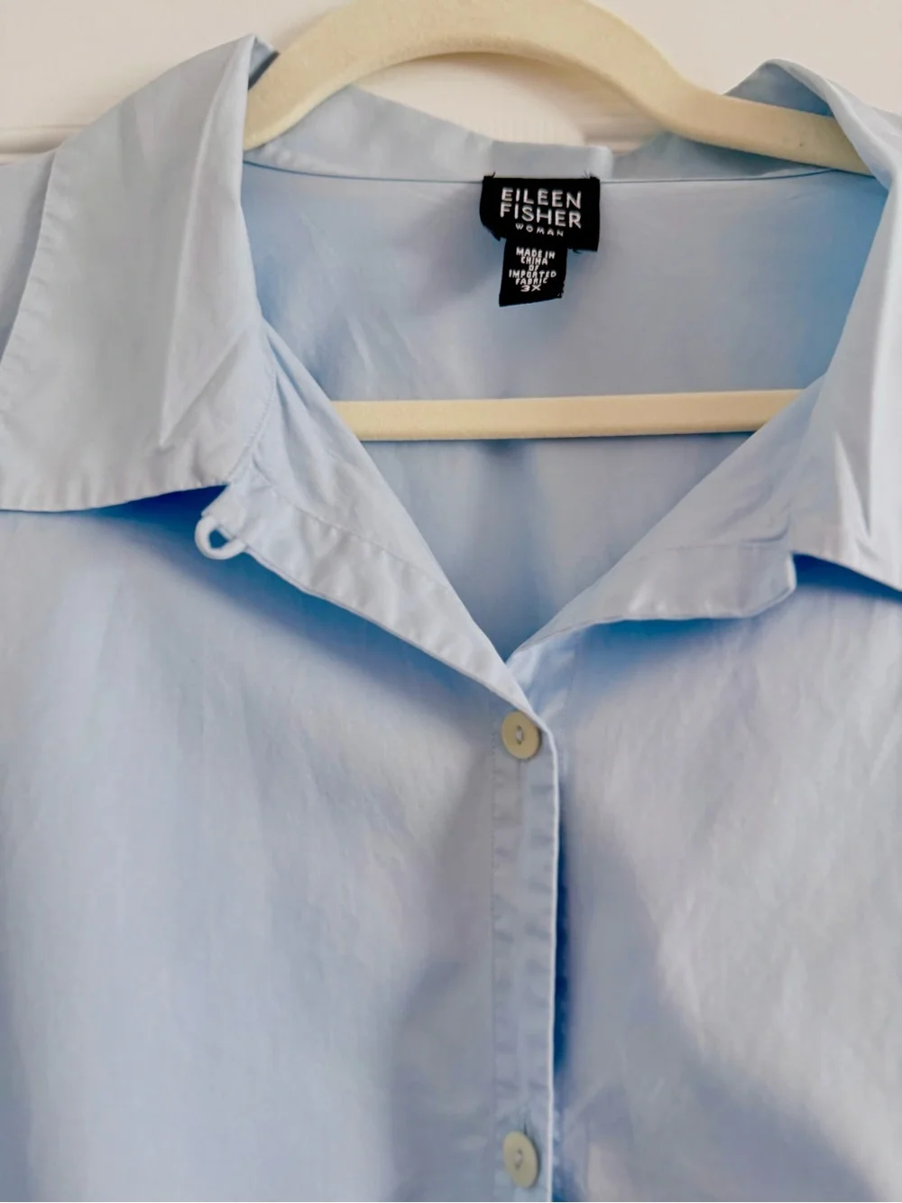 Eileen Fisher Pale Blue Button-Down Shirt 3X - Picture 3 of 6